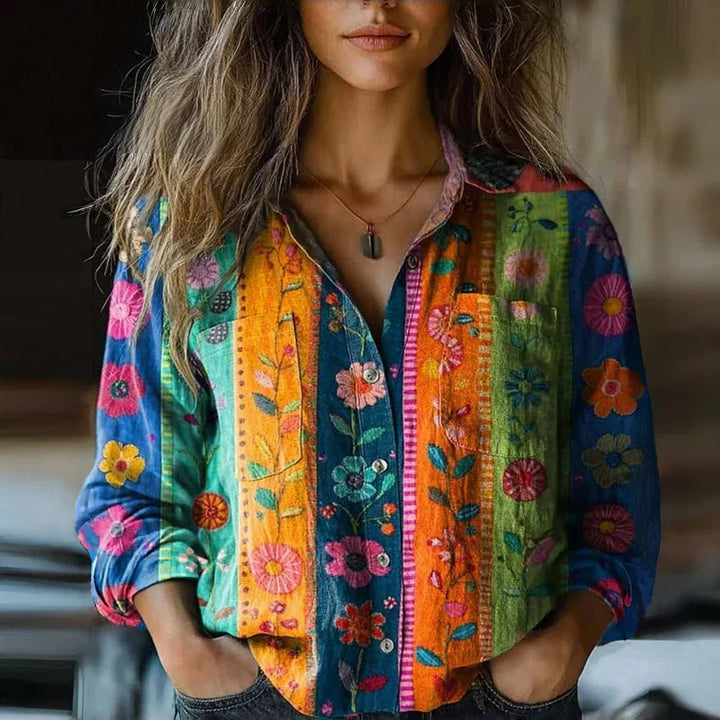 Aisha™ | Printed Vintage Blouse