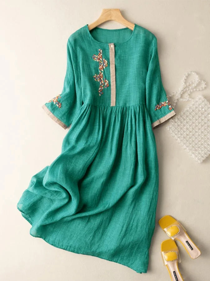 Jaycee™ | Ethnic Style Cotton And Linen  Dress