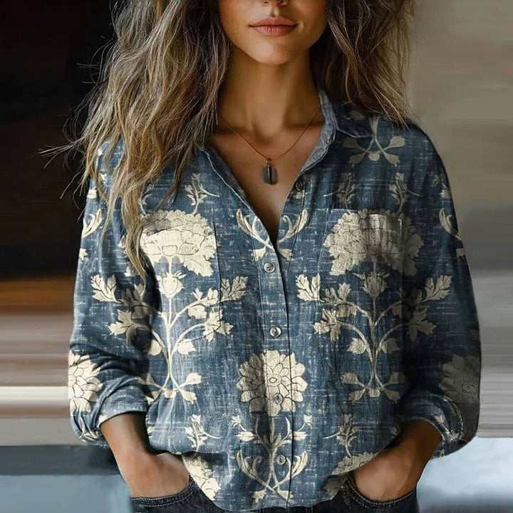 Aisha™ | Printed Vintage Blouse