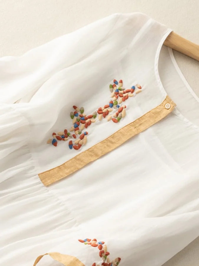 Jaycee™ | Ethnic Style Cotton And Linen  Dress