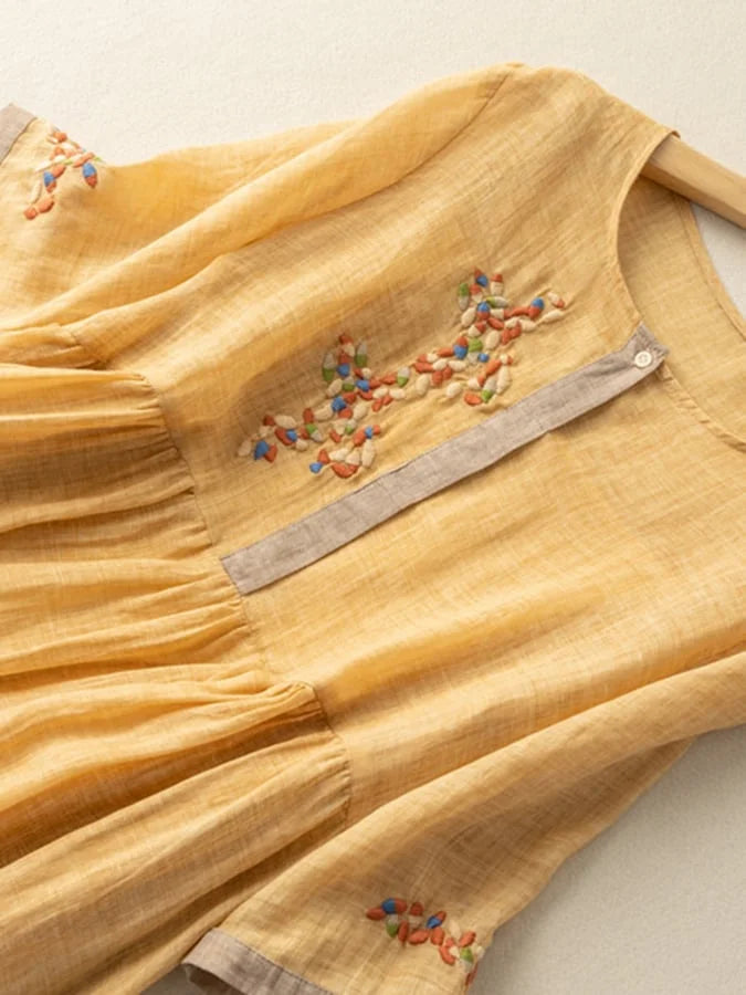 Jaycee™ | Ethnic Style Cotton And Linen  Dress