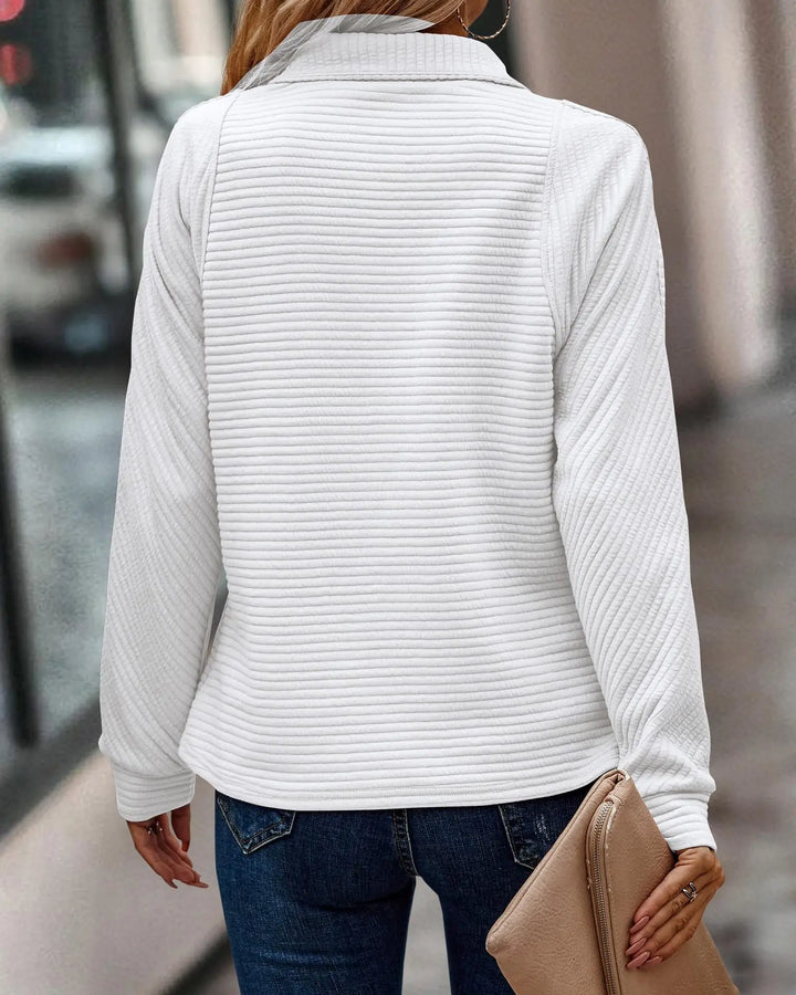 Amy™ | Zip-Up Ribbed Sweatshirt