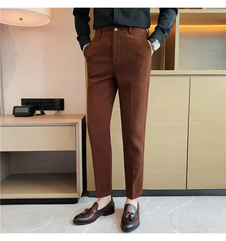 Joel | Classic Checkered Slim-Fit Trousers