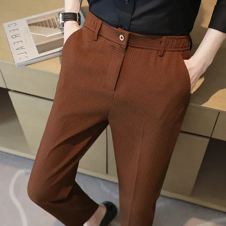 Joel | Classic Checkered Slim-Fit Trousers