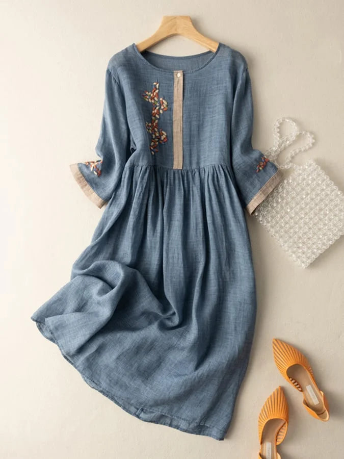 Jaycee™ | Ethnic Style Cotton And Linen  Dress