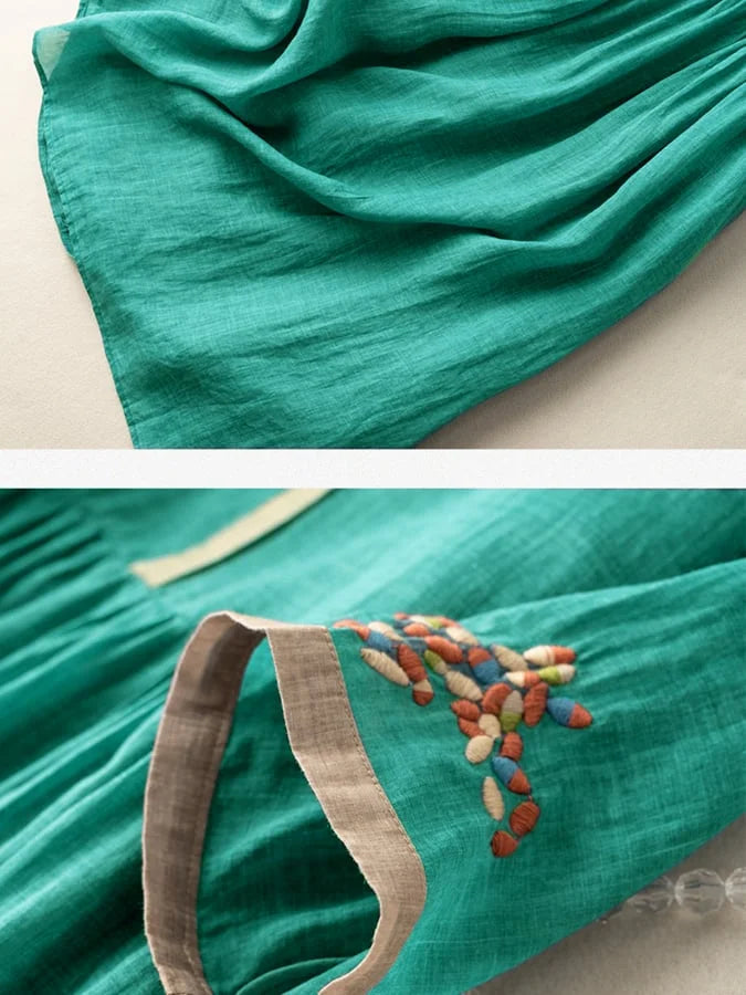 Jaycee™ | Ethnic Style Cotton And Linen  Dress