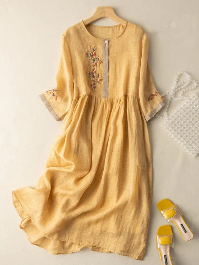 Jaycee™ | Ethnic Style Cotton And Linen  Dress